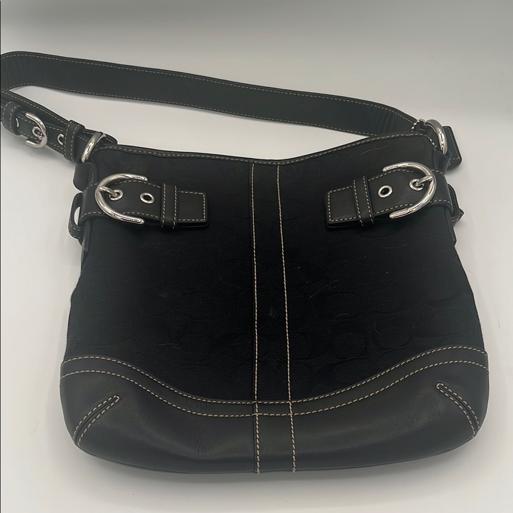 Coach Black Leather Shoulder Bag